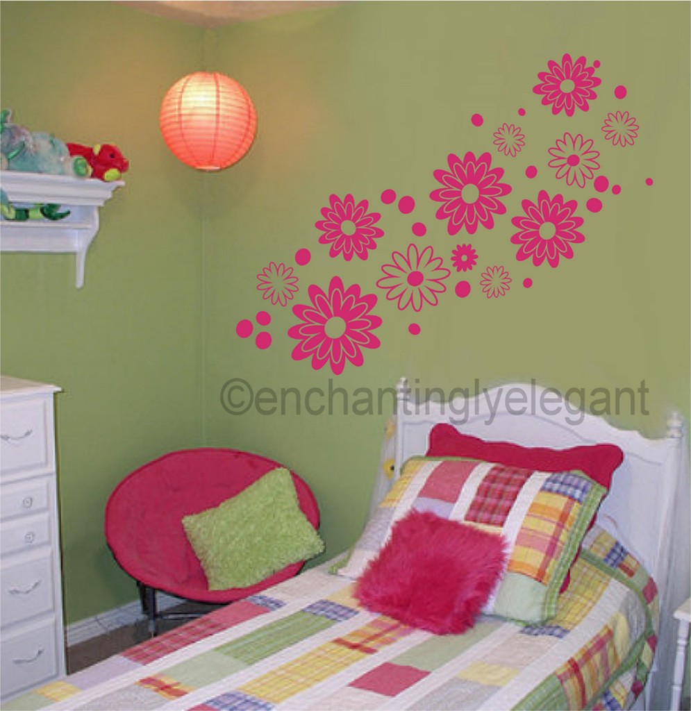 Large Flowers Vinyl Decal Wall Sticker Teen Girl Room ...