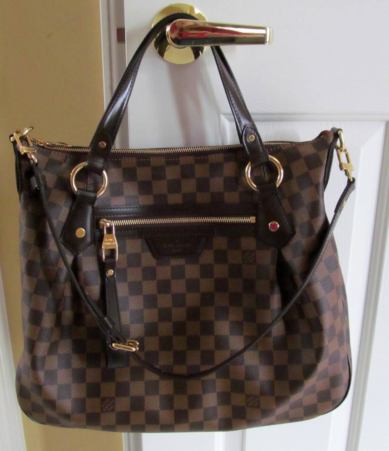 LOUIS VUITTON PURSE EVORA MM damier brown & dust bag SD0143 EXCELLENT eBay