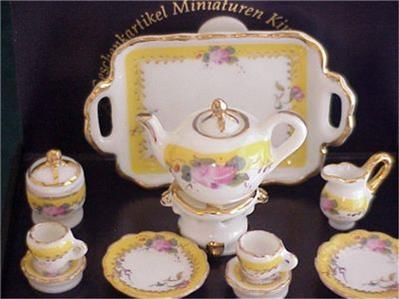 Tea Set French Rose Dollhouse Reutter small NEW 1:12