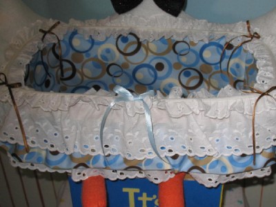 Twin Baby Shower Favors on Baby Shower Twins Stork Basket Not Diaper Cake Favors   Ebay