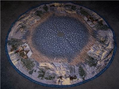 beautiful blue thomas kinkade christmas tree skirt w snow beautiful blue thomas kinkade christmas tree skirt w snow