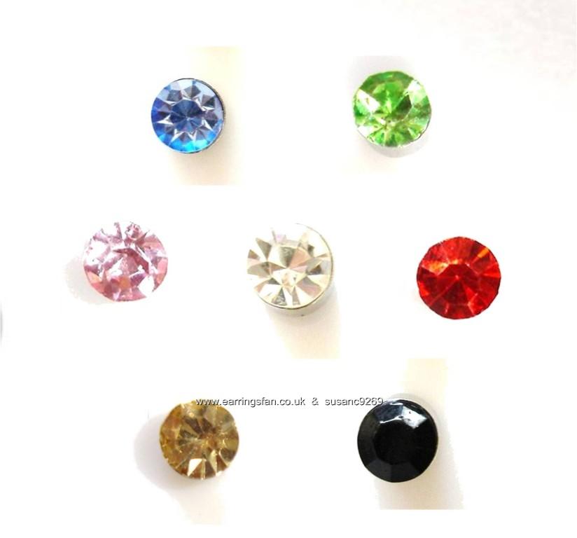 7 pairs Clip on Sdiamond earrings stud 46mm eBay