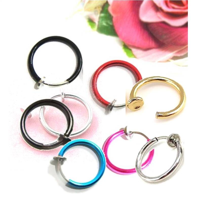 Spring loaded clip hoop earrings clearance