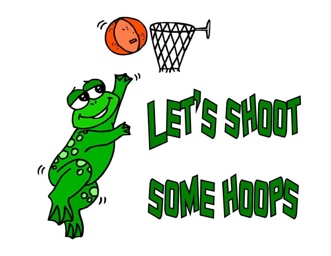 Custom Made T Shirt Let's Shoot Some Hoops Frog Basketball Sports