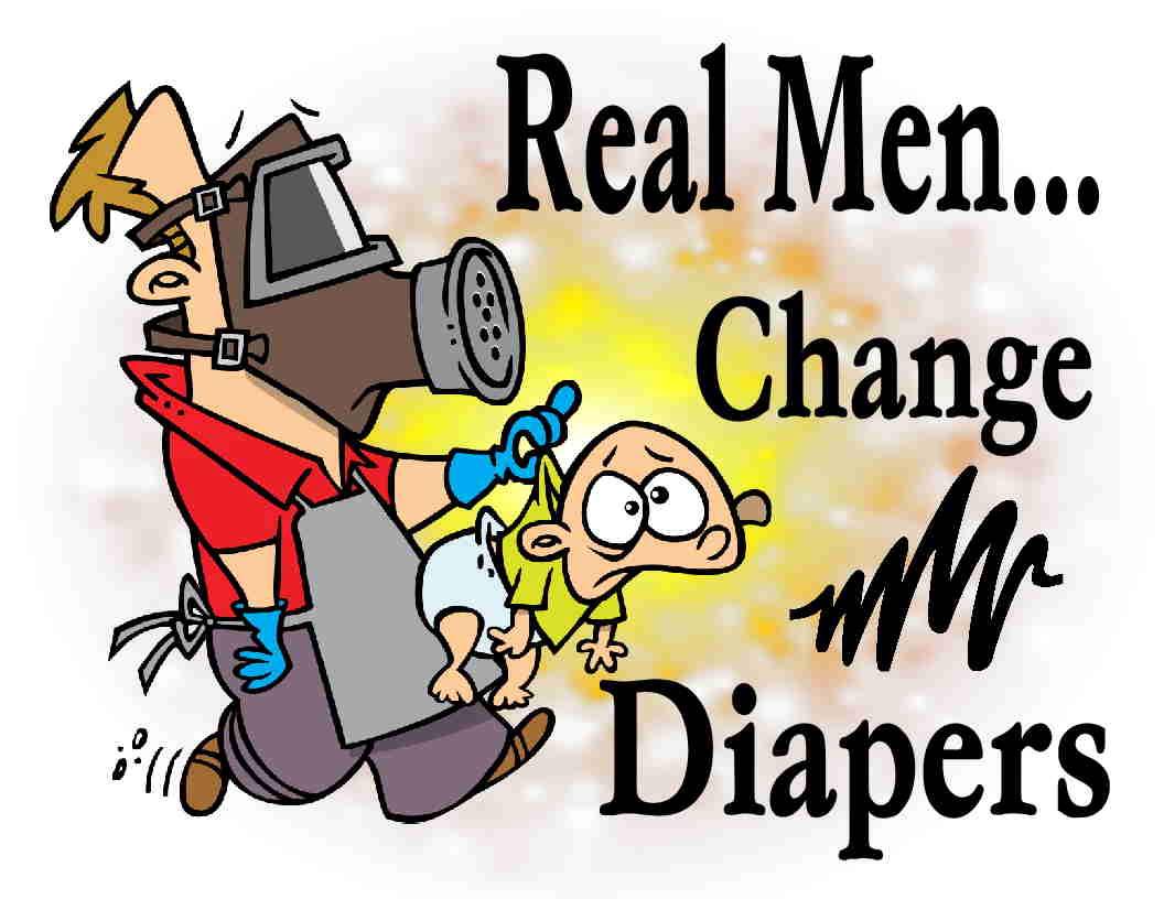 Custom Made T Shirt Real Men Change Diapers Gas Mask Baby Stink