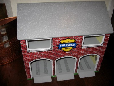 wooden firehouse toy