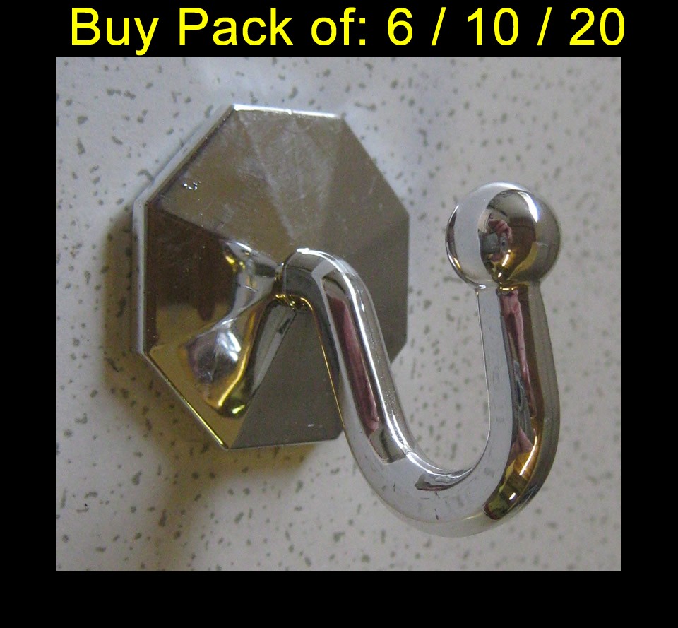 Chrome Curtain Tie Back Hooks Self Adhesive Less Than 50p Each. eBay