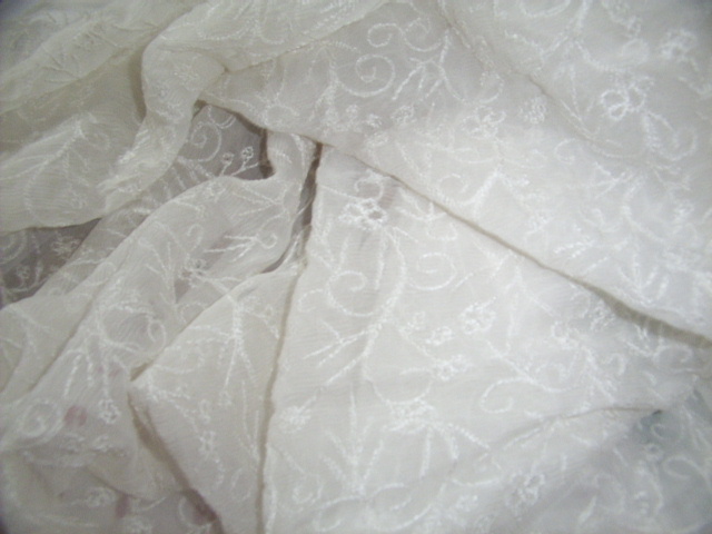 embroidered silk chiffon fabric