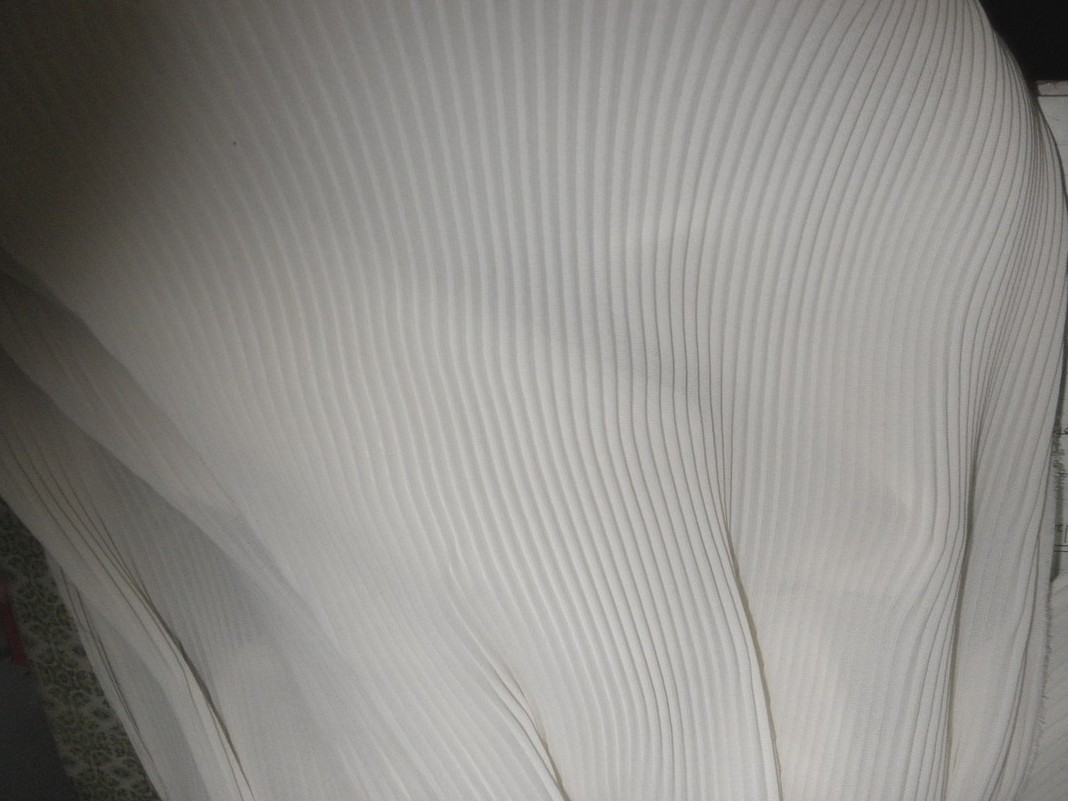 White Pleated Fabric