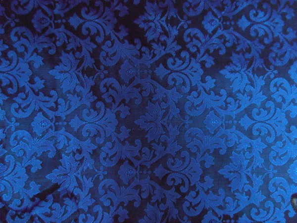 Spun Silk Brocade Fabric Royal Blue Color Bro188 5