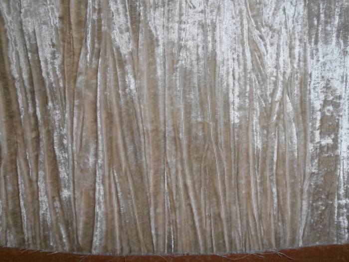 100 crushed Velvet fabric 44" cream / champagne crushed velvet