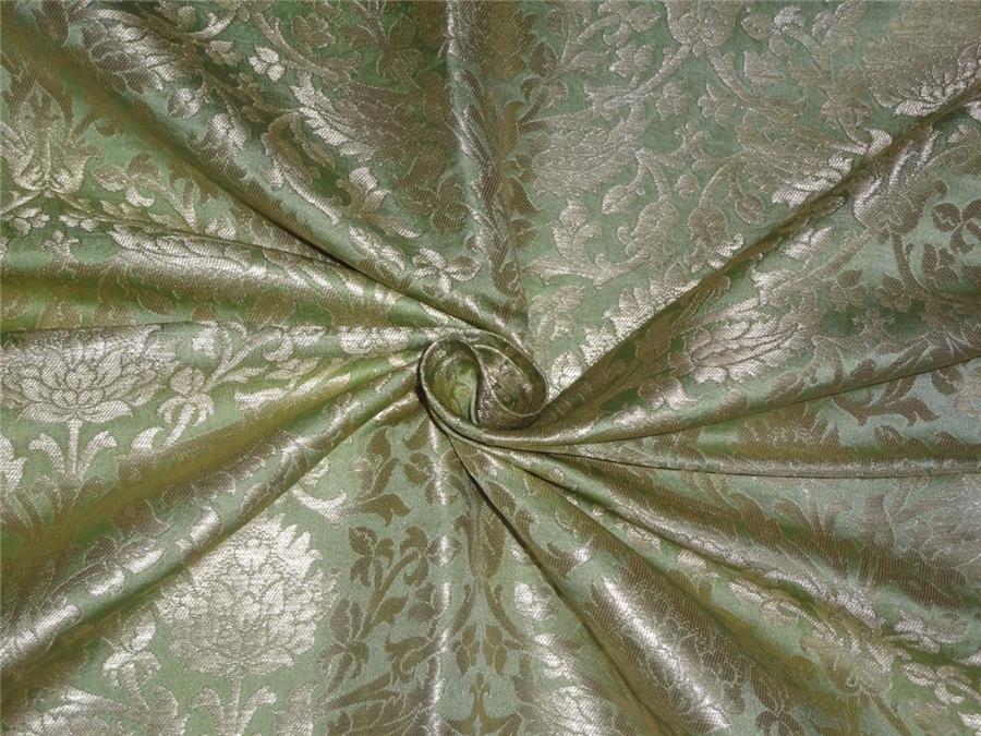 Heavy Brocade Olive Green X Metallic Gold Color 36 Inch