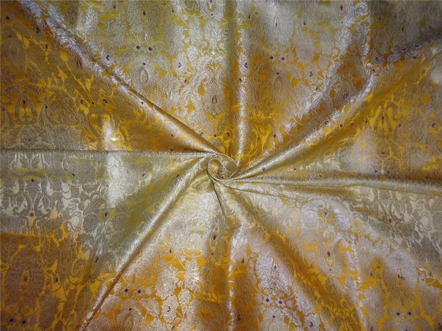 Heavy Brocade Width 36 Shades Of Yellow X Metallic Gold Colour