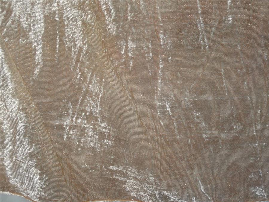 Devore Polyester Viscose Burnout Nude Stripes Velvet Fabric