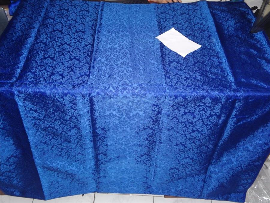 Silk Brocade fabric Royal Blue Color 44"