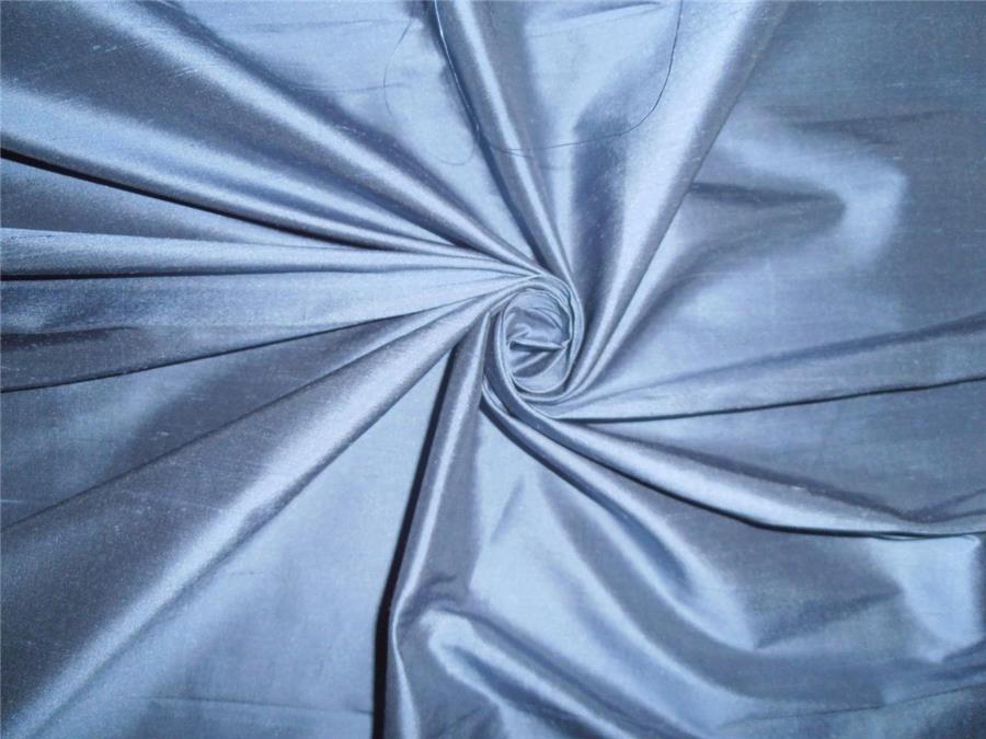 100 PURE SILK DUPIONI DUSTY BLUE FABRIC 44"