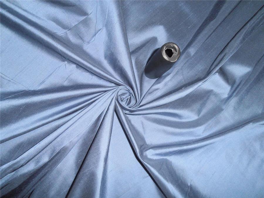 100 PURE SILK DUPIONI DUSTY BLUE FABRIC 44"