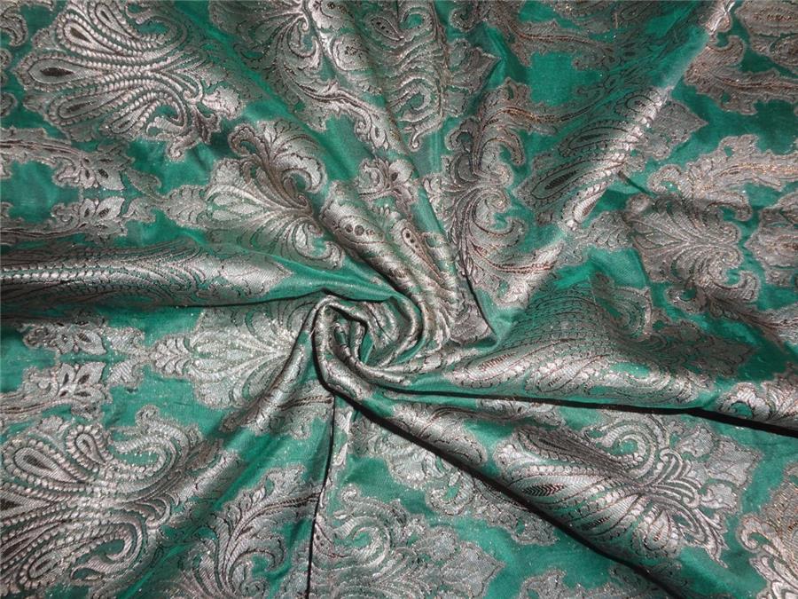 Brocade fabric Green X Metallic Gold 44"Cut Piece of 6 yards at 99