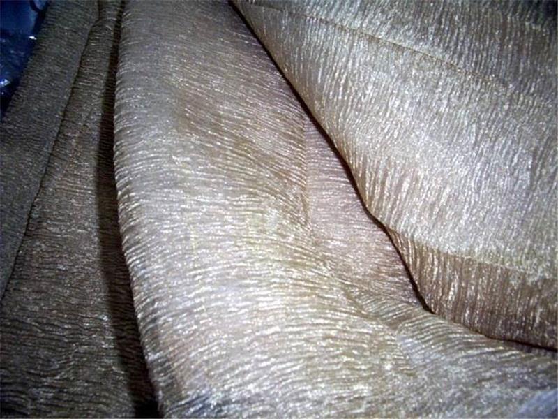 SHEER RICH GOLD WHITE CRINKLED"[crushed]sheer silk mettalic tissue