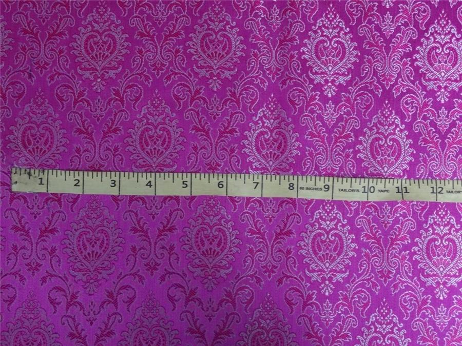 Silk Brocade Fabric Pink,Silver x Pink Color 44"