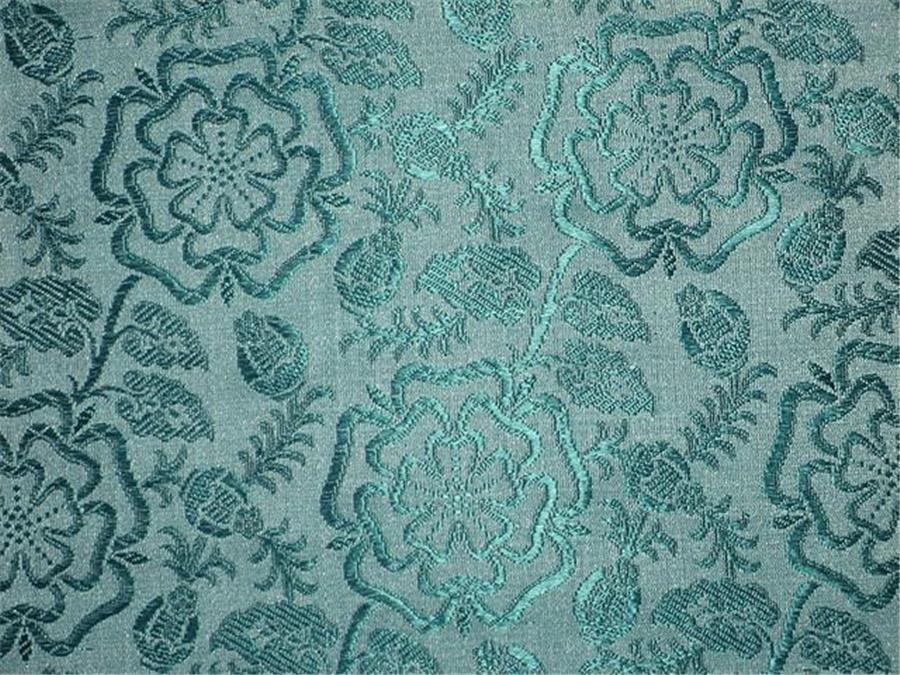 SILK BROCADE FABRIC Blue 44"BRO150[2]