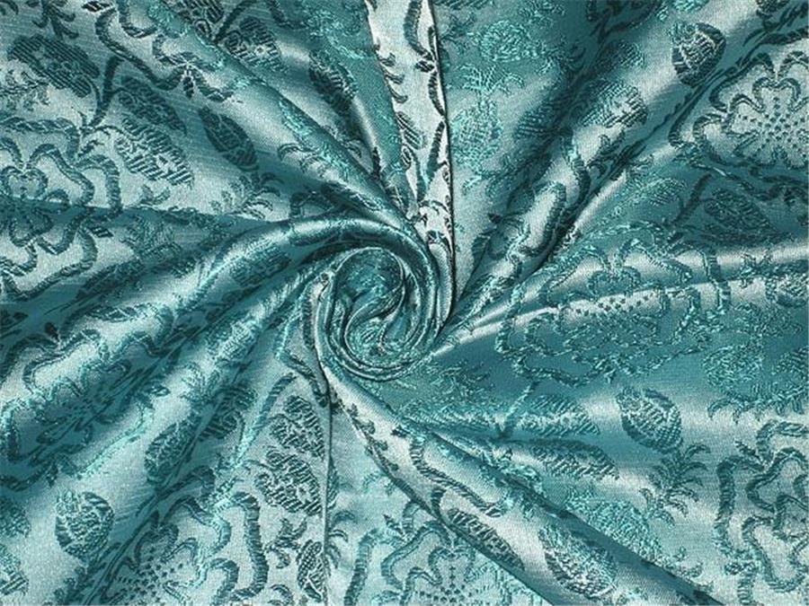 SILK BROCADE FABRIC Blue 44"BRO150[2]