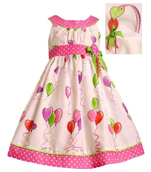 Bonnie Jean Pink BALLOONS Birthday Party Dress Little Girls 4-6x