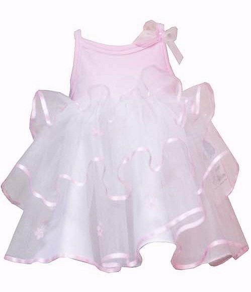 New Baby Girls White Pink Tutu Dress 6m 9m 6-9 months