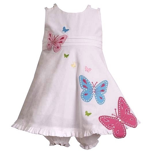 Bonnie Jean White BUTTERFLY Sun Dress BABY Girls 12m-24m