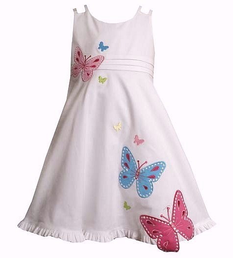 Bonnie Jean White BUTTERFLY Sun Dress Little Girls 4-6x