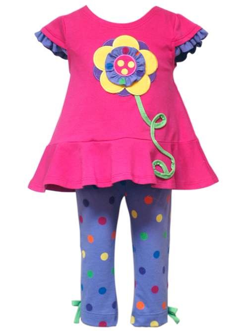Rare Editions Pink Purple Flower Top Leggings set BABY Girls 12m-24m