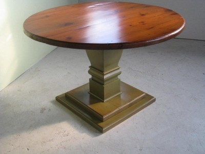  Kitchen Table on New 48  Round Kitchen Pedestal Farm Table Fruitwood Top   Ebay