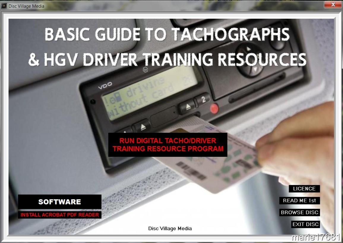 HGV PSV LGV DIGITAL TACHOGRAPH GUIDE CDROM NEW OPERATING GUIDE LAWS