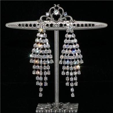 WEDDING BRIDAL SWAROVSKI CRYSTAL RHINESTONE DANGLE EARRINGS 8E1
