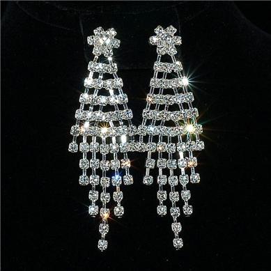 Rhinestone earrings bridal accessories