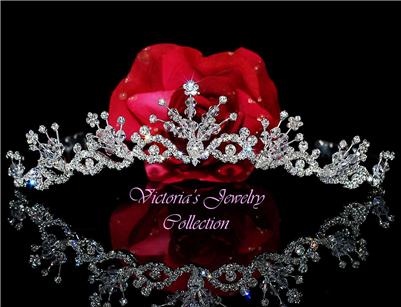 BRIDAL SWAROVSKI CRYSTAL RHINESTONE WEDDING TIARA KT4