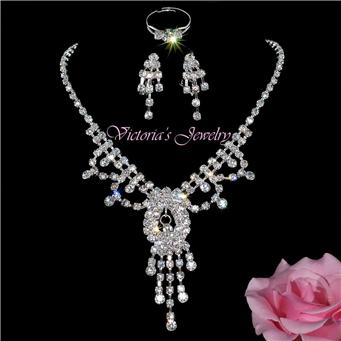 RING  BRACELET  NECKLACE  EARRINGS JEWELRY SET  8S1
