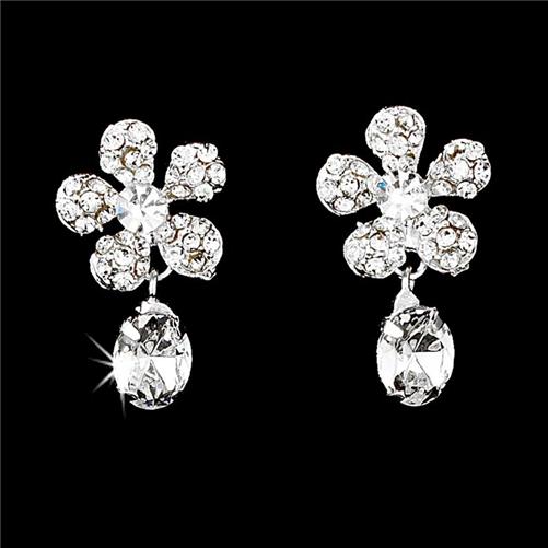 wedding bridal prom necklace earrings jewelry set