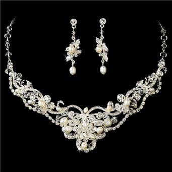 Couture Freshwater Pearl Bridal Wedding Prom Jewelry Set  HS6