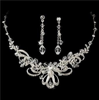COUTURE BRIDAL SWAROVSKI CRYSTAL RHINESTONE JEWELRY SET HS9