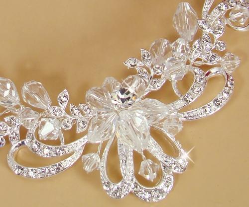 wedding bridal prom necklace earrings jewelry set