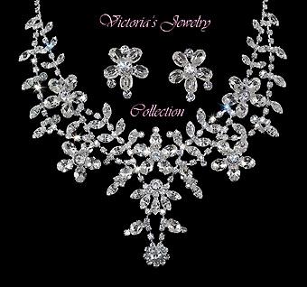 COUTURE BRIDAL SWAROVSKI RHINESTONE JEWELRY SET HS14