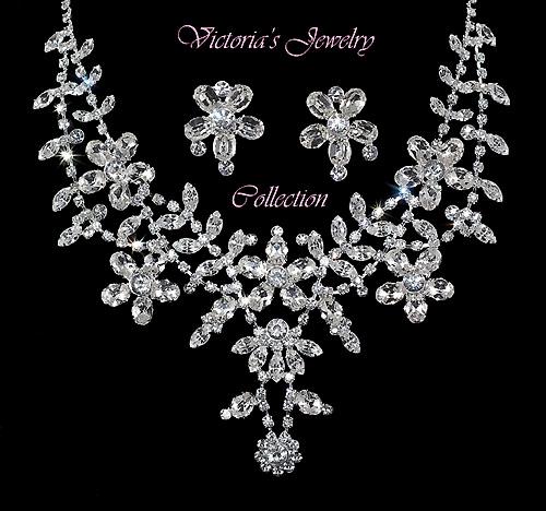 Rhinestone wedding necklace set bridal accessories