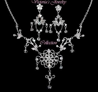 SWAROVSKI CRYSTAL RHINESTONE BRIDAL JEWELRY SET HS15