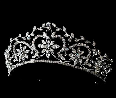 STUNNING SWAROVSKI CRYSTAL FLORAL BRIDAL TIARA WT9828