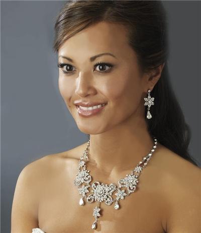 Swarovski Crystal Bridal Wedding Prom Earrings Necklace