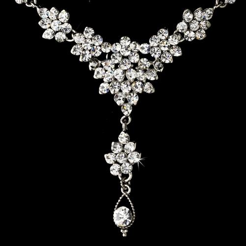 Swarovski Crystal Bridal Wedding Prom Earrings Necklace Set