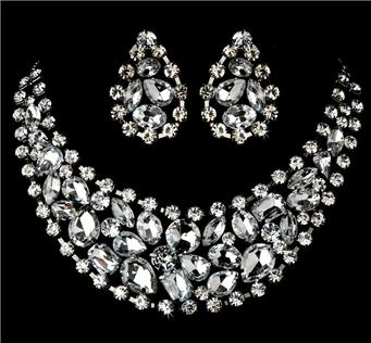 CRYSTAL JEWELRY NECKLACE EARRING SET WS 6571