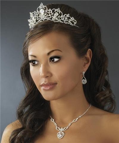 Crystal Bridal Wedding Prom Earrings Necklace Set