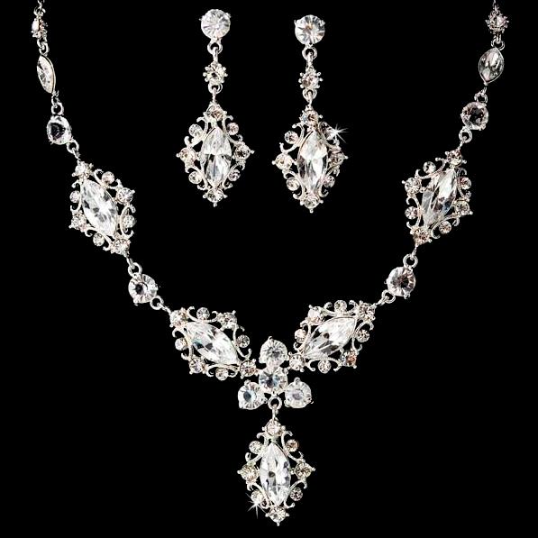 Bridal Wedding Prom Earrings Necklace Set accessories